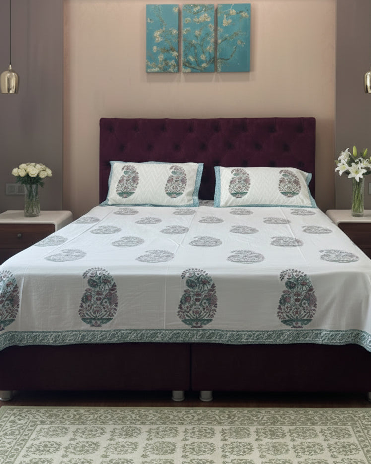 Sukoon - Soft Fine Cotton Bedsheet | Blue