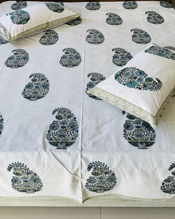 Sukoon - Soft Fine Cotton Bedsheet | Green