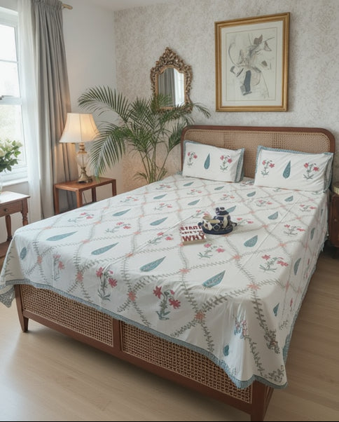 Sumbul - The Hyacinthe Bedsheet | Soft Fine Cotton | Pink