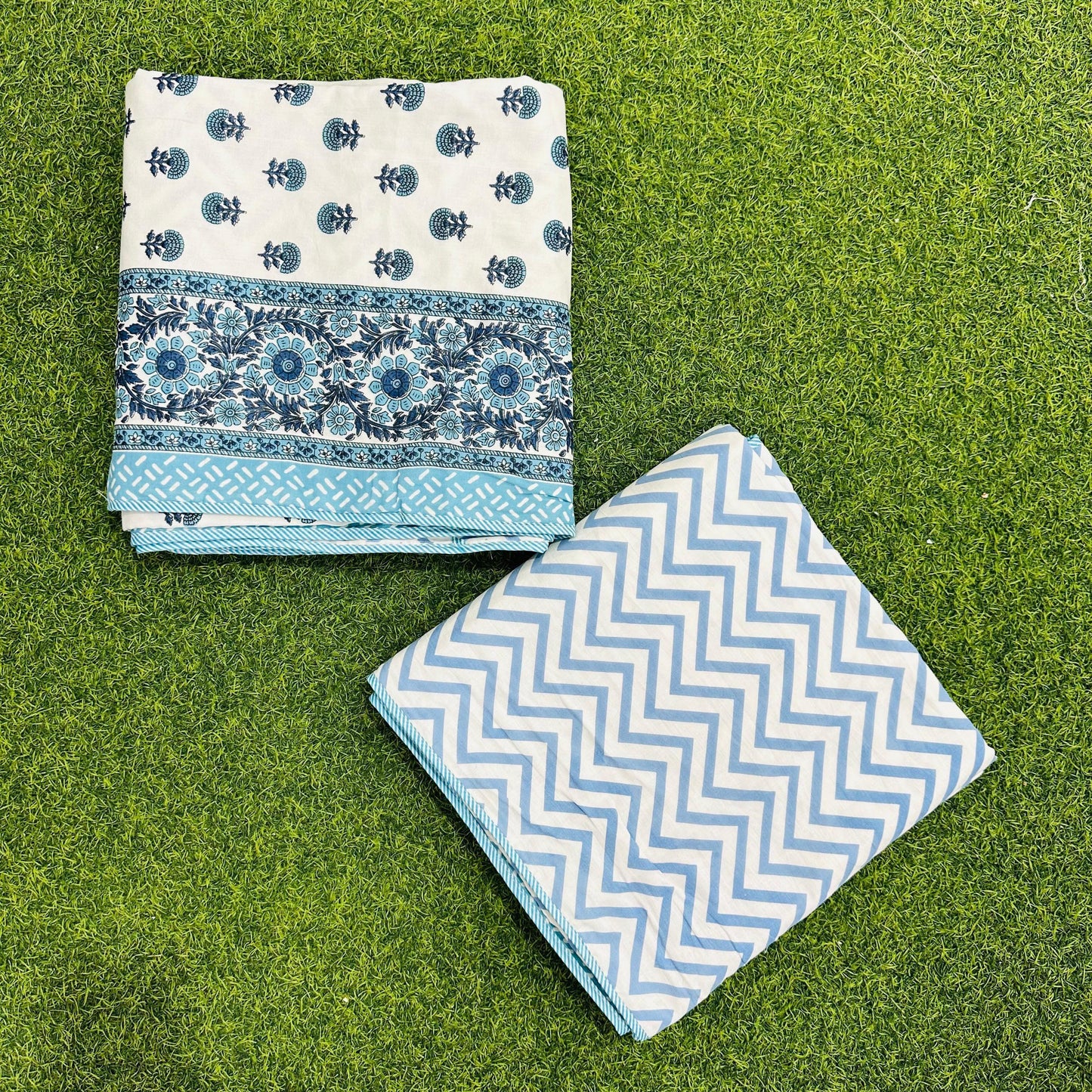 Sumedha - Reversible Cotton Mulmul Dohar | Blue