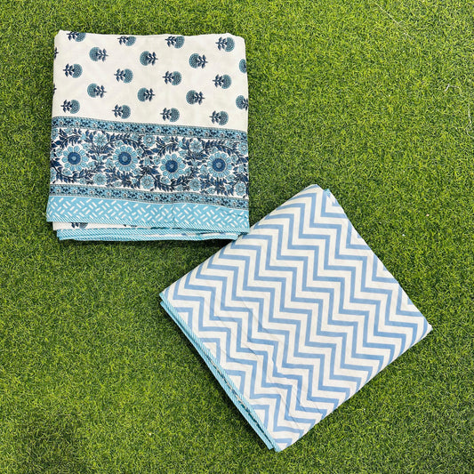 Sumedha - Reversible Cotton Mulmul Dohar | Blue