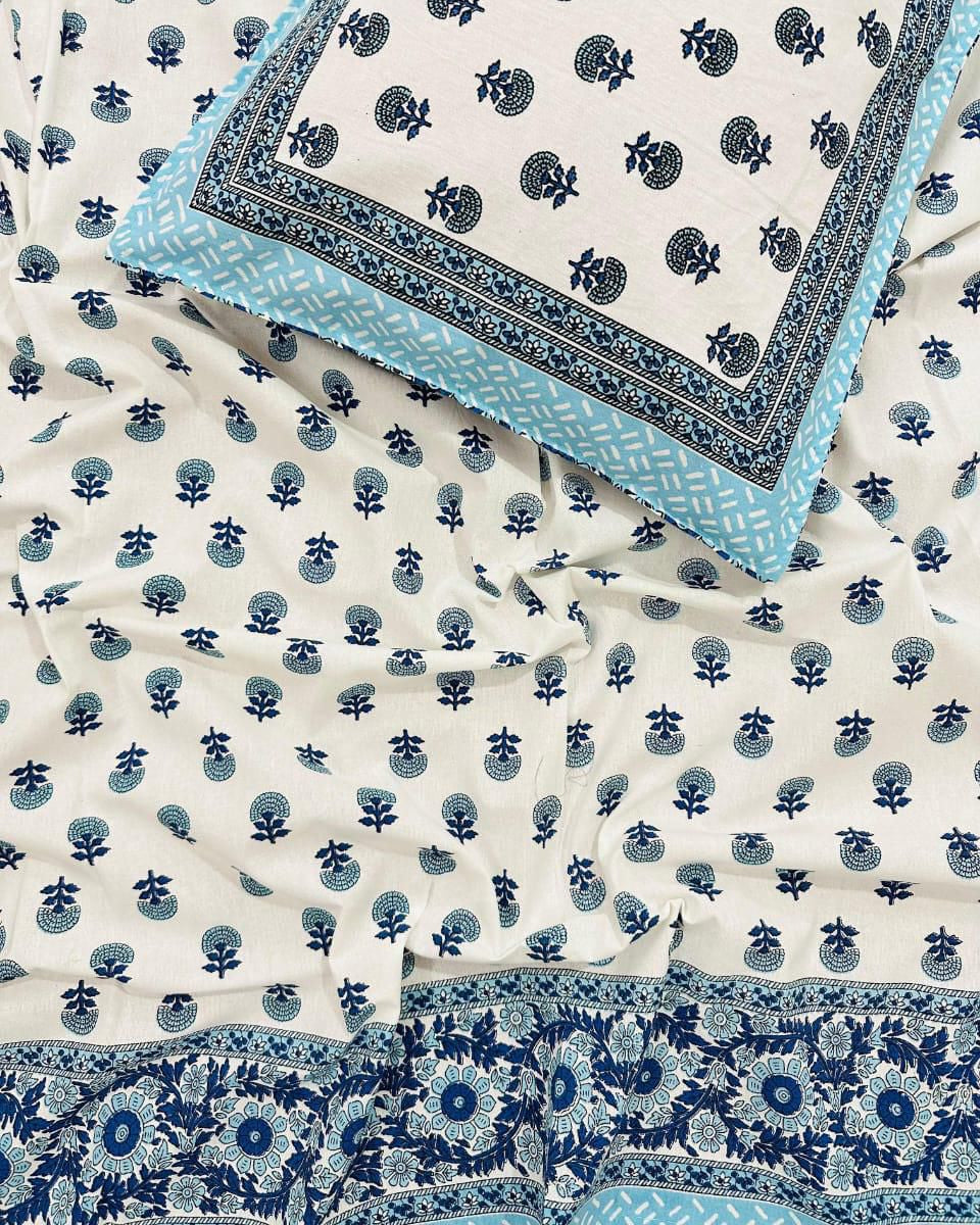 Sumedha - Everyday Cotton Bedsheet | Blue