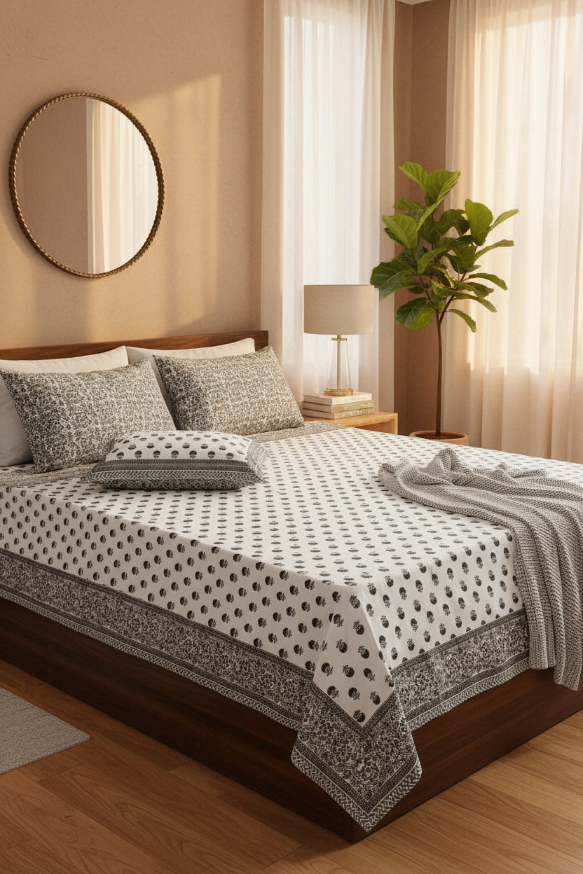 Sumedha - Everyday Cotton Bedsheet | Grey