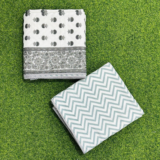 Sumedha - Reversible Cotton Mulmul Dohar | Grey