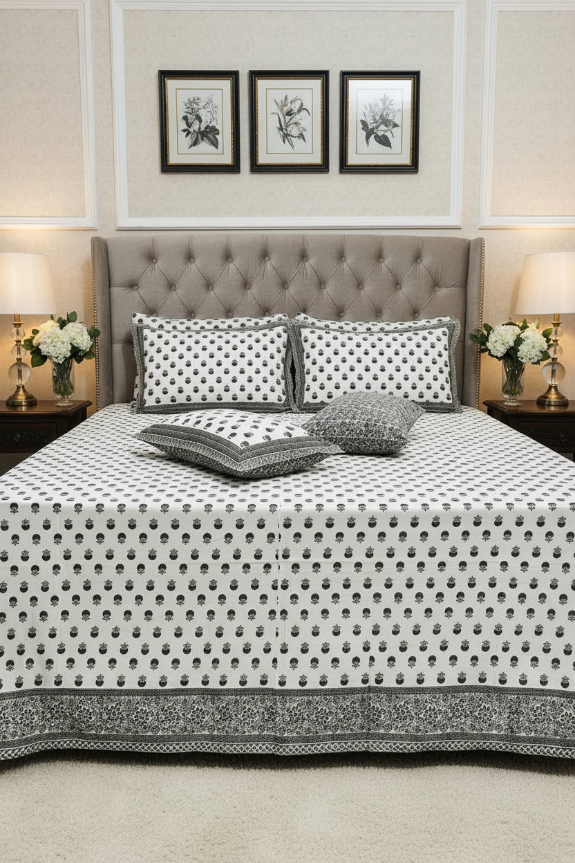 Sumedha - Everyday Cotton Bedsheet | Grey