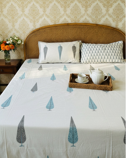 Suparna grey Everyday Cotton bedsheet – front view