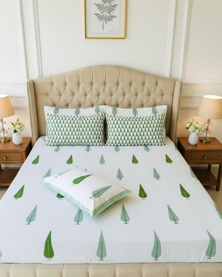 Suparna - Everyday Cotton Bedsheet | Green