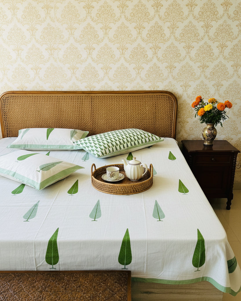 Suparna - Everyday Cotton Bedsheet | Green