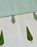 Suparna green reversible mulmul cotton dohar – styled view