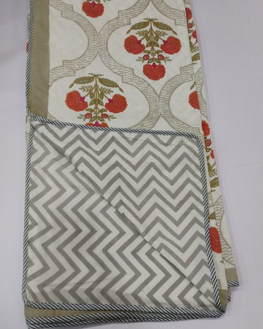 Surabhi grey reversible mulmul cotton dohar – product view