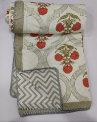 Surabhi -  Reversible Cotton Malmal Dohar | Grey