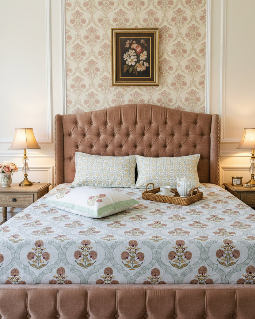 Surabhi green Everyday Cotton bedsheet – pillow detail