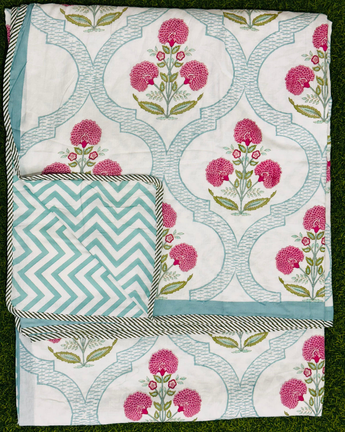Surabhi pink reversible mulmul cotton dohar – product view