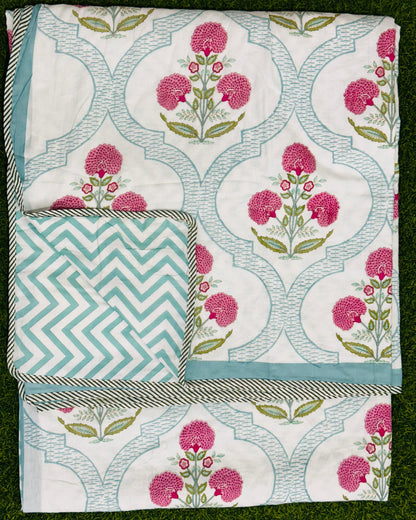 Surabhi pink reversible mulmul cotton dohar – product view