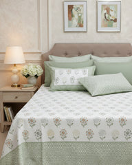 Surajmukhi - Everyday Cotton Bedsheet | Green