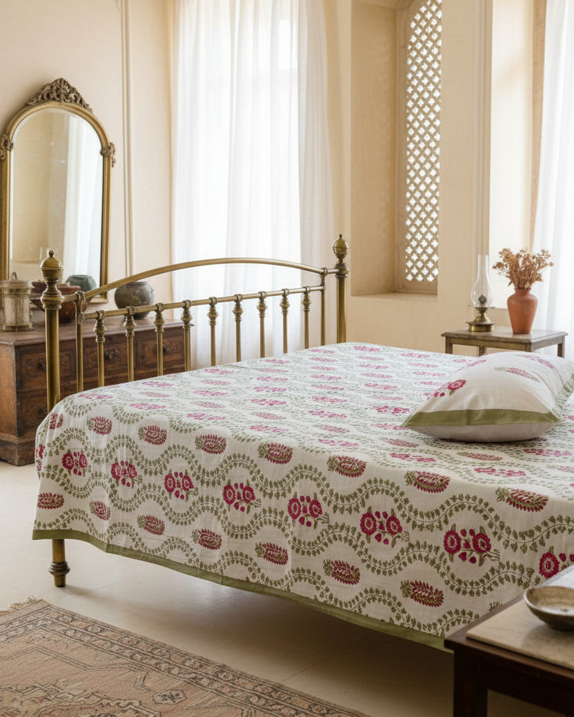 Surmayi - Everyday Cotton Bedsheet | Green