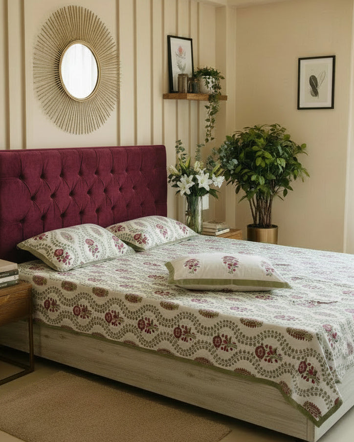 Surmayi - Everyday Cotton Bedsheet | Green