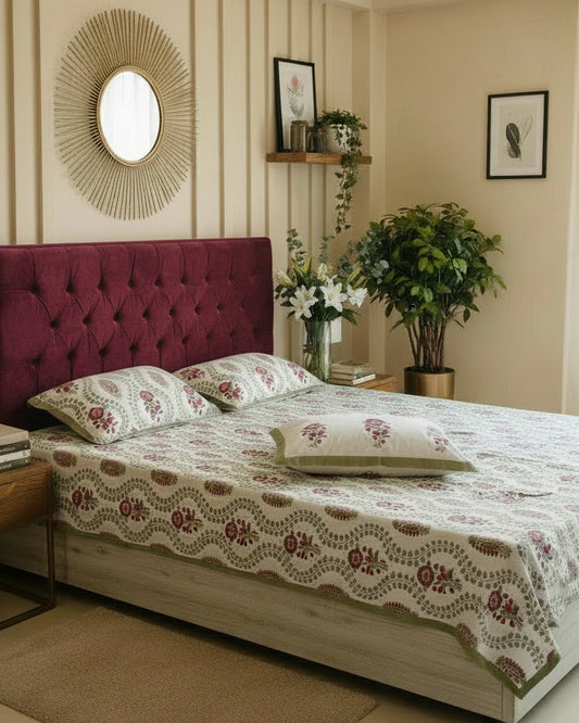 Surmayi - Everyday Cotton Bedsheet | Green