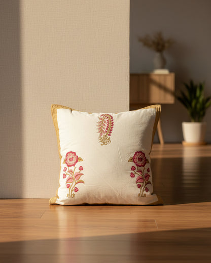 Surmayi - Quilted Cotton Cushion Cover | Brown