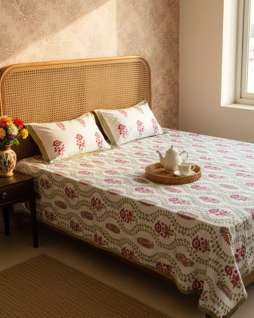 Surmayi - Everyday Cotton Bedsheet | Green