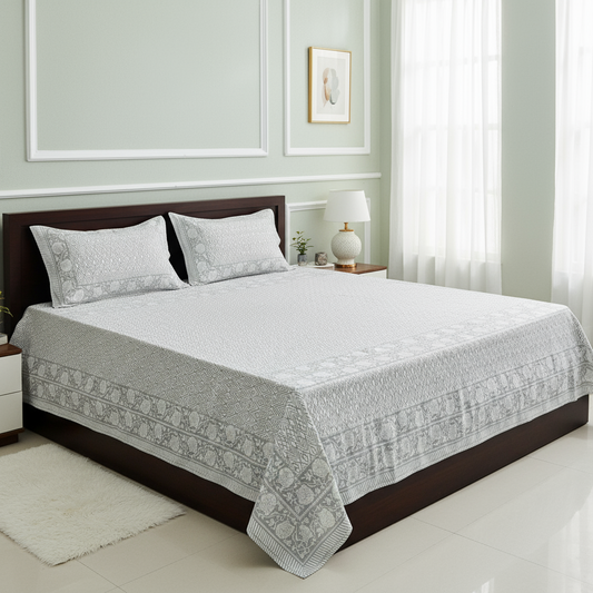 Tana Bana- The Woven Bedsheet | Everyday Cotton | Grey