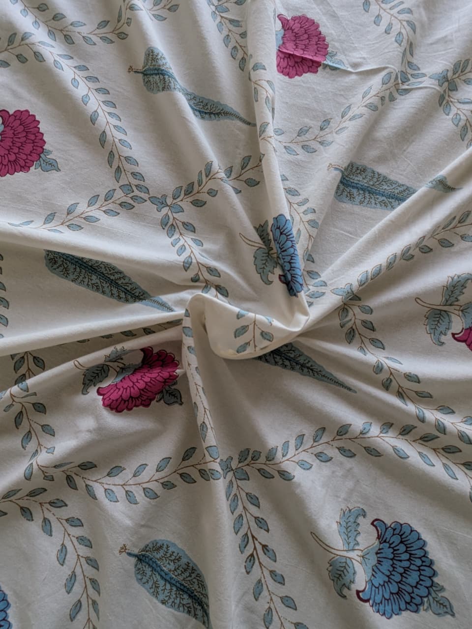 Tarangini  Dohar Bedsheet Bedding Set | Blue