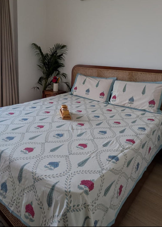 Tarangini - The Flowy Bedsheet | Everyday Cotton | Blue