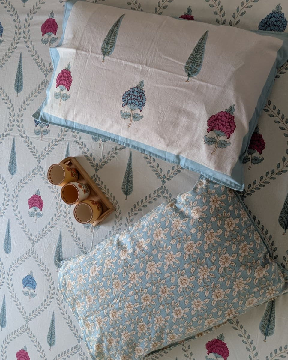 Tarangini - Everyday Cotton Bedsheet | Blue