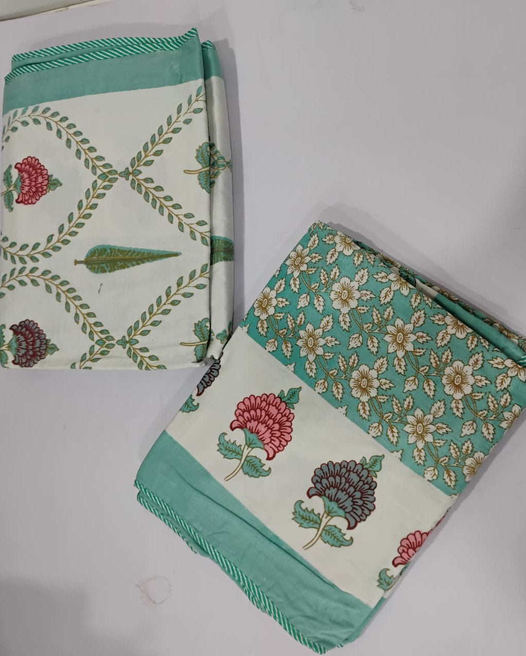 Tarangini green reversible cotton mulmul dohar – product view