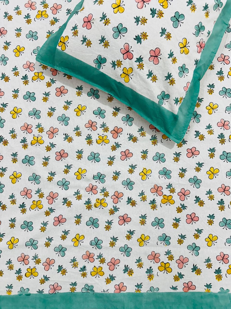 Titli - The Butterfly Bedsheet | Hand Block | Soft Fine Cotton