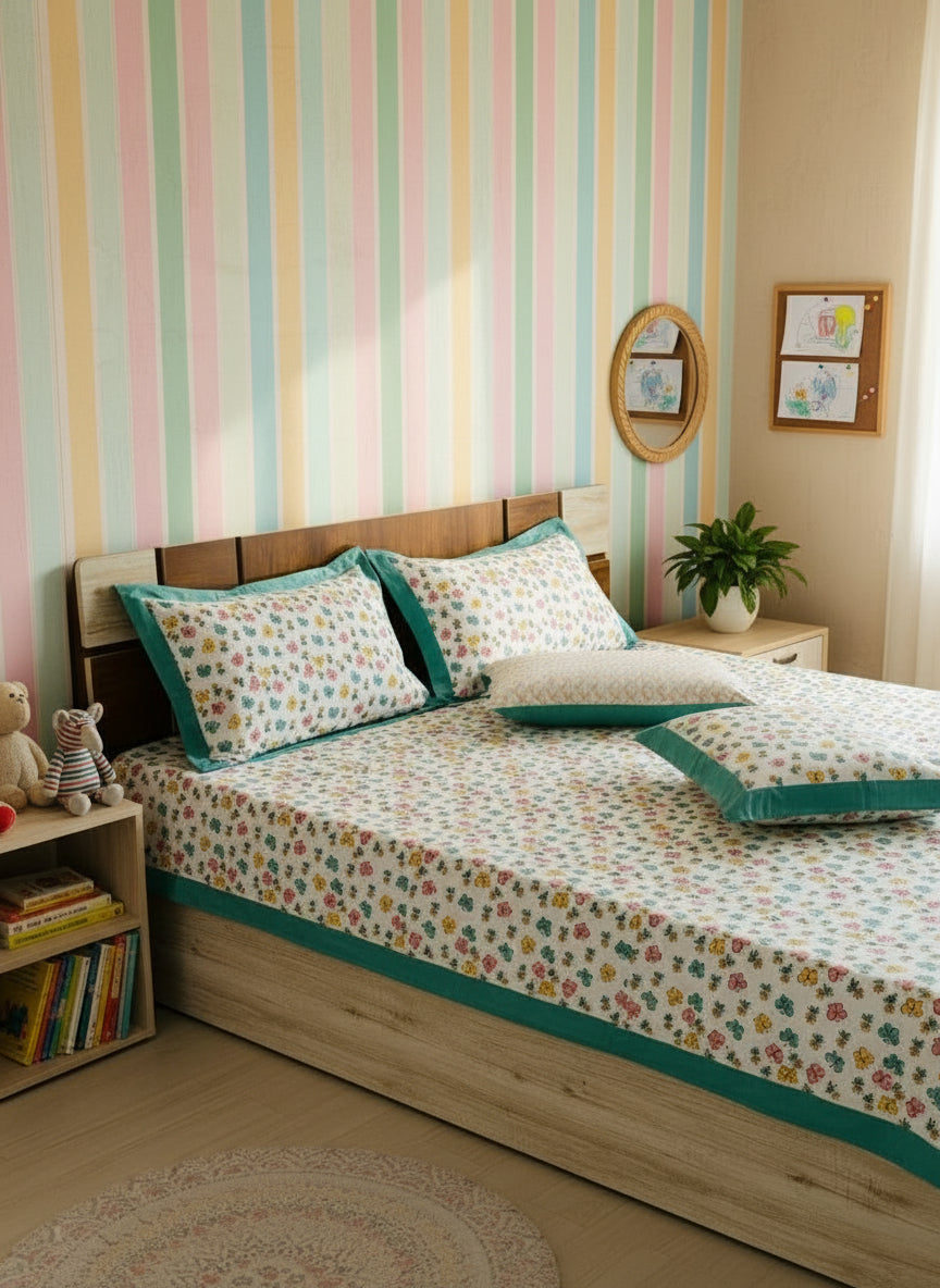 Titli - The Butterfly Bedsheet | Hand Block | Soft Fine Cotton