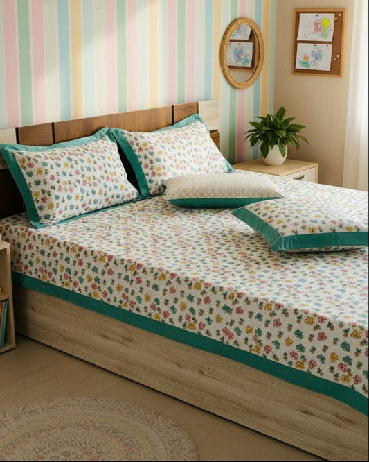 Titli - Soft Fine Cotton Kids Bedsheet | Hand Block