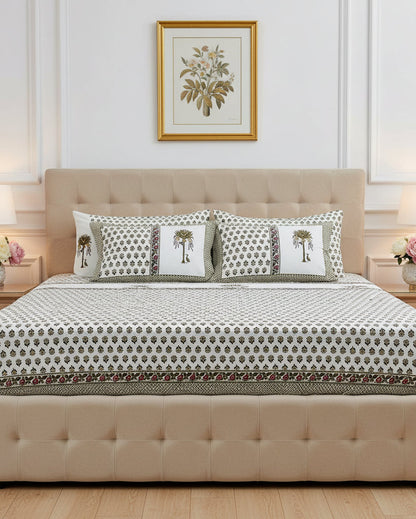 Utsav brown Everyday Cotton Super King bedsheet – pillow detail