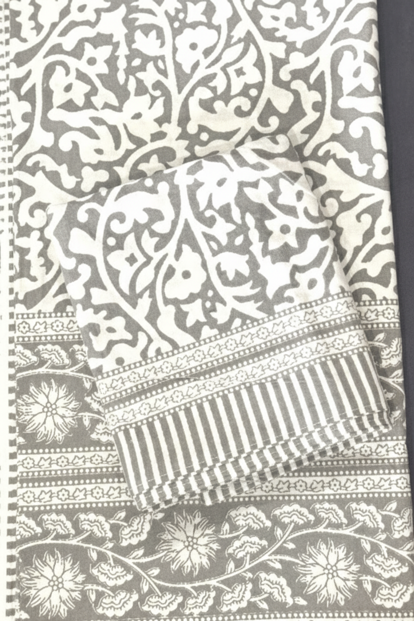 Vanalika - The Forest vine Bedsheet | Everyday Cotton | Grey