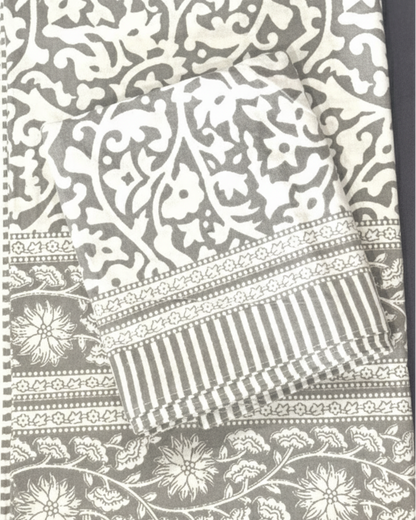 Vanalika grey pure cotton bedsheet – fabric close-up