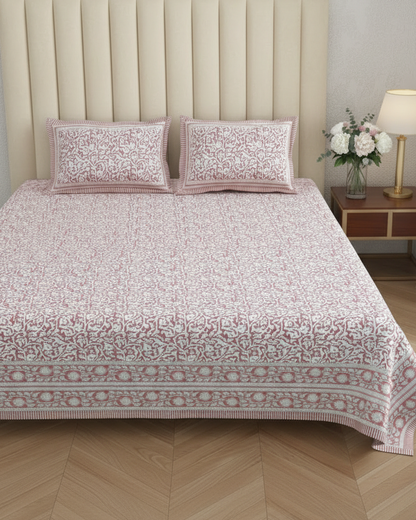 Vanalika pink Everyday Cotton bedsheet – front view