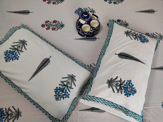 Vasantika - The Spring Bedsheet | Soft Fine Cotton | Green