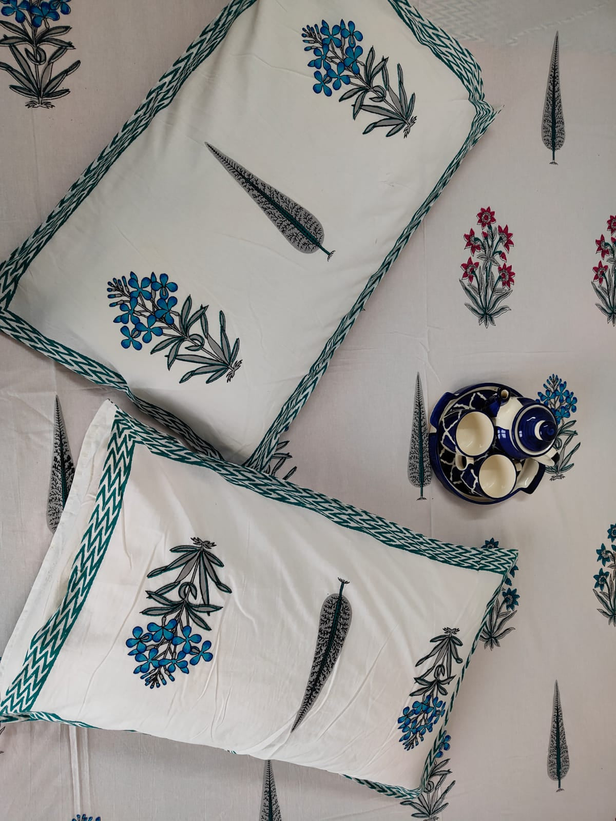 Vasantika -Soft Fine Cotton Bedsheet | Green
