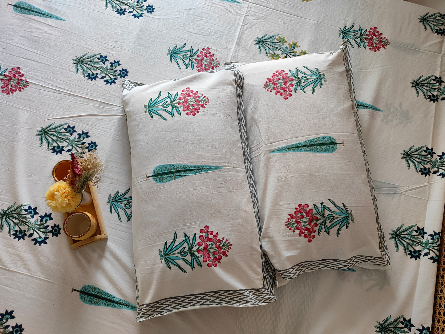 Vasantika - The Spring Bedsheet | Soft Fine Cotton | Grey