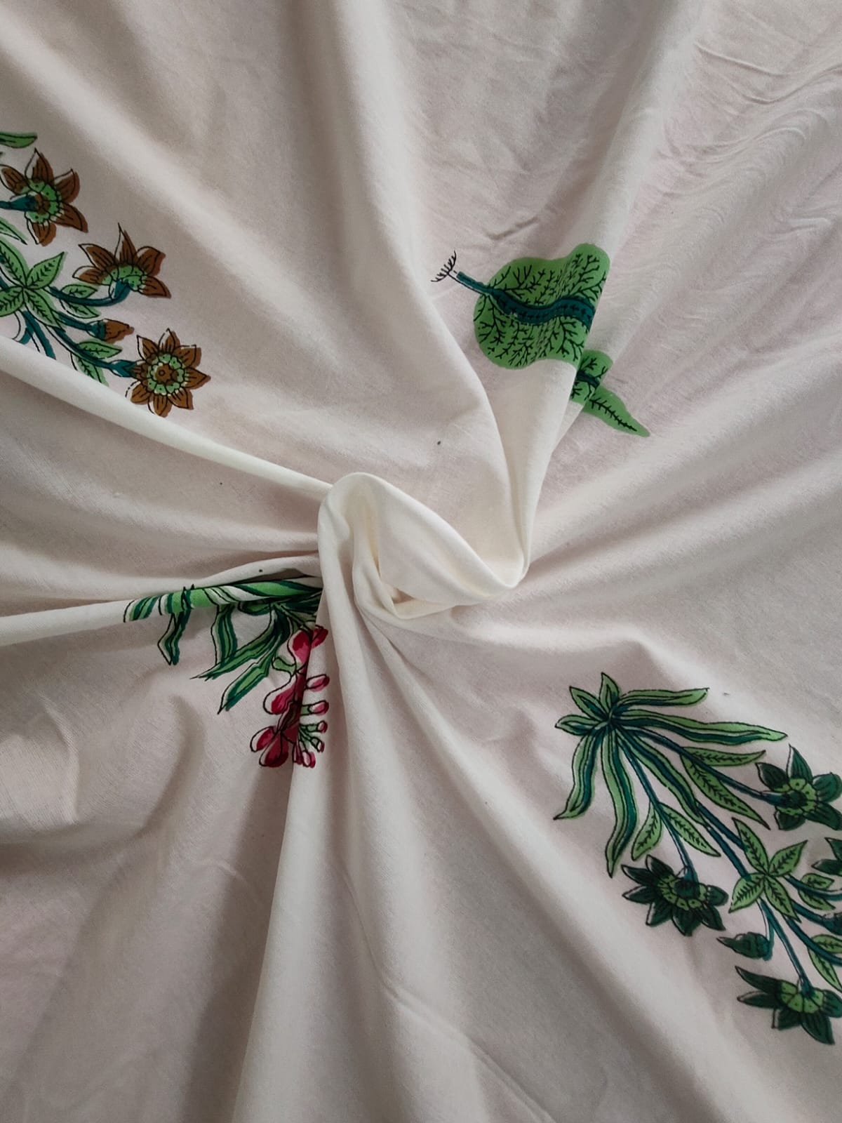 Vasantika - The Spring Bedsheet | Soft Fine Cotton | Olive