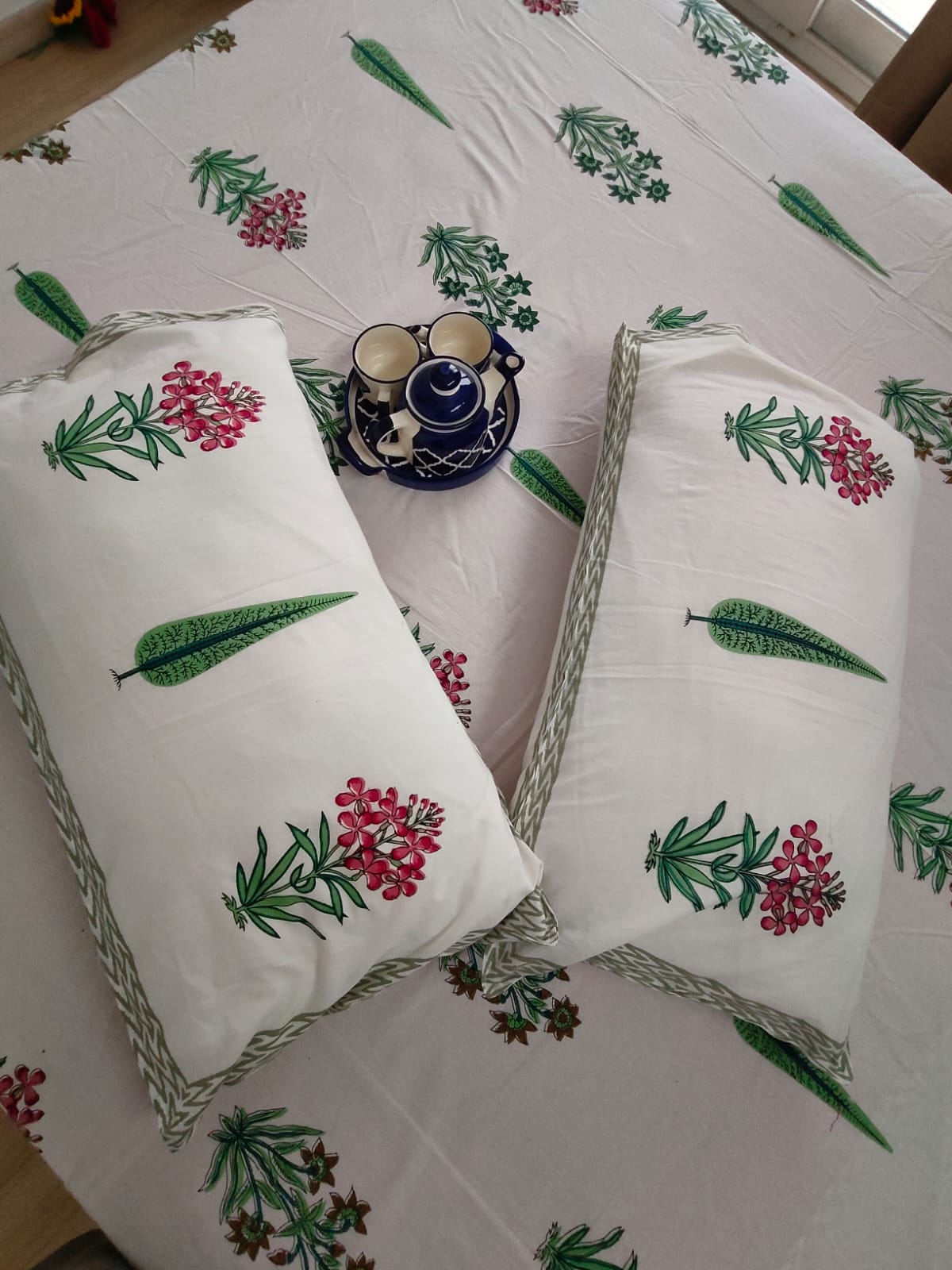 Vasantika - The Spring Bedsheet | Soft Fine Cotton | Olive