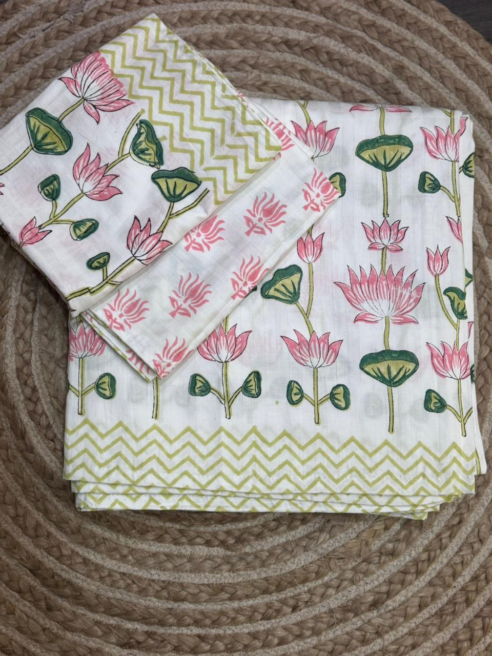 Padma - The Lotus Bedsheet | Hand Block | Luxe Cotton