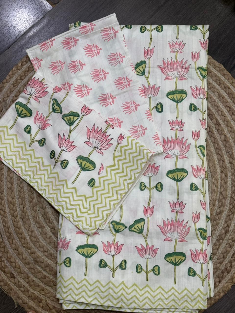 Padma - The Lotus Bedsheet | Hand Block | Luxe Cotton