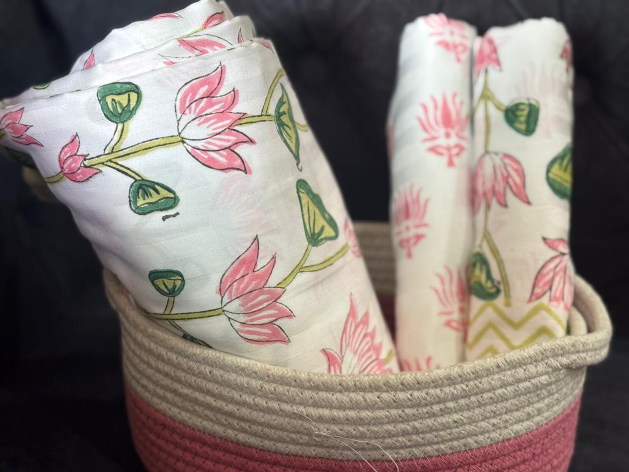 Padma - The Lotus Bedsheet | Hand Block | Luxe Cotton