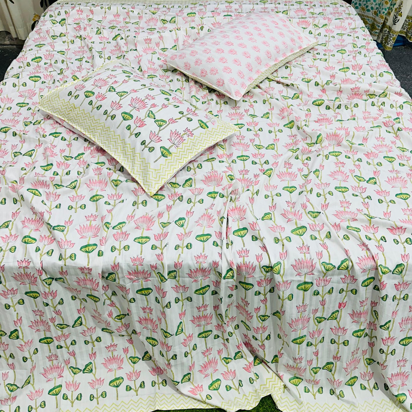 Padma - The Lotus Bedsheet | Hand Block | Luxe Cotton