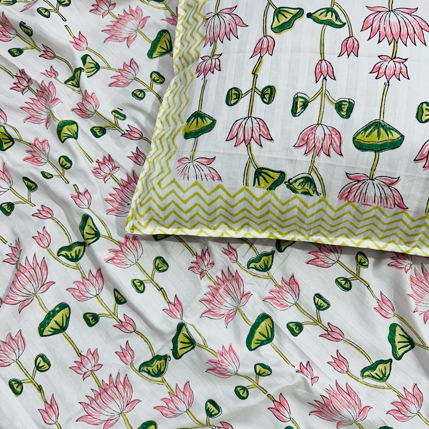 Padma - The Lotus Bedsheet | Hand Block | Luxe Cotton