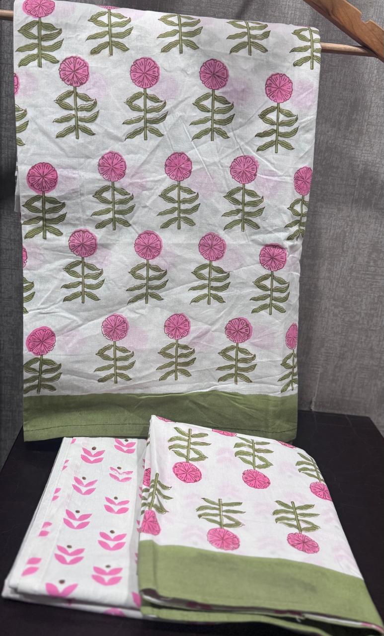 Dahlia - The Vibrant Bedsheet | Hand Block| Soft Fine Cotton