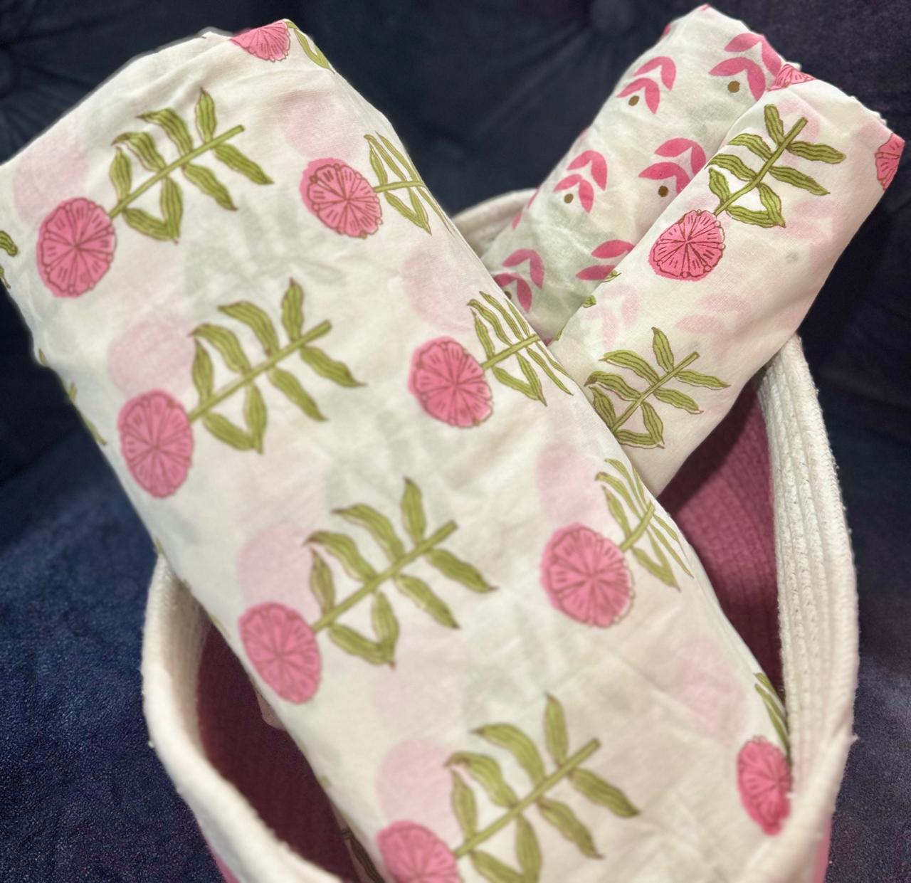 Dahlia - The Vibrant Bedsheet | Hand Block| Soft Fine Cotton