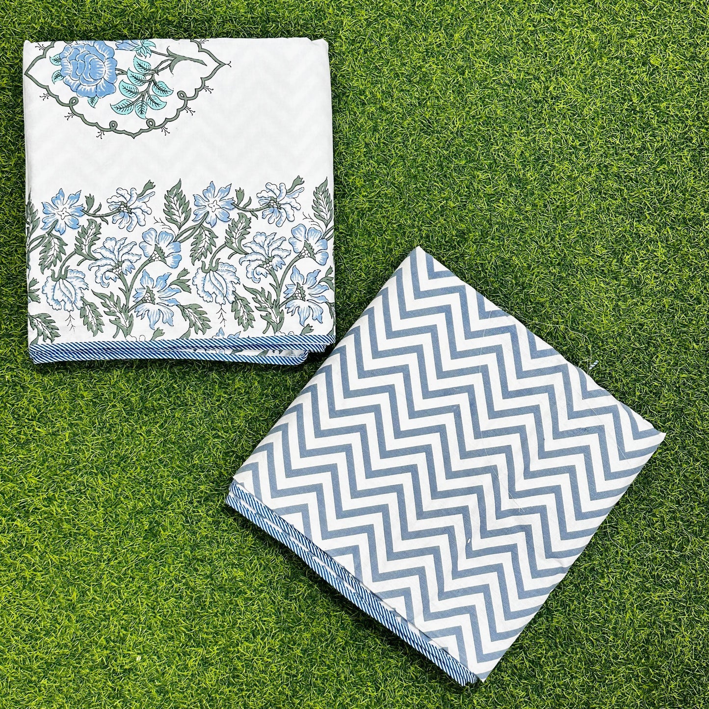 Kamini - Reversible Cotton Mulmul Dohar | Blue