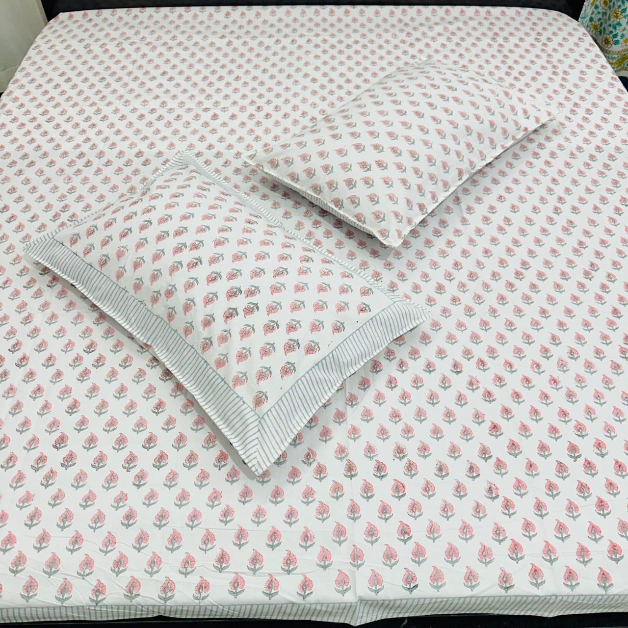 Maalya - The Garland Bedsheet | Hand Block| Percale Cotton